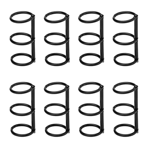 Metallringe wiederverwendbares 3 Loch glänzender elektroplierter loser Blattringe für Handarbeit Handkontopapier (Schwarz) von ETAINGYEUN