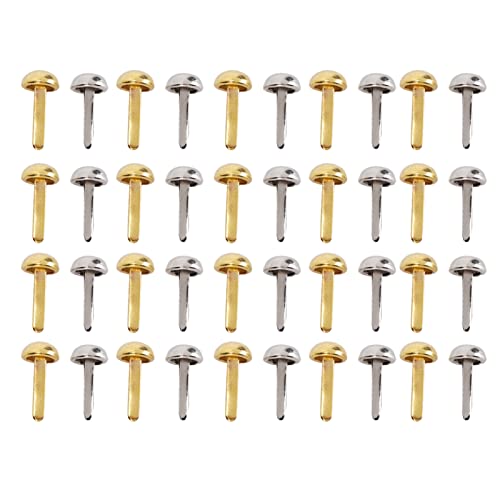 Mini Brads Gold Silber Elektroplieren runde Metallpapierverschluss für Handwerke Craft Scrapbooking Alle Altersgruppen anwendbar von ETAINGYEUN