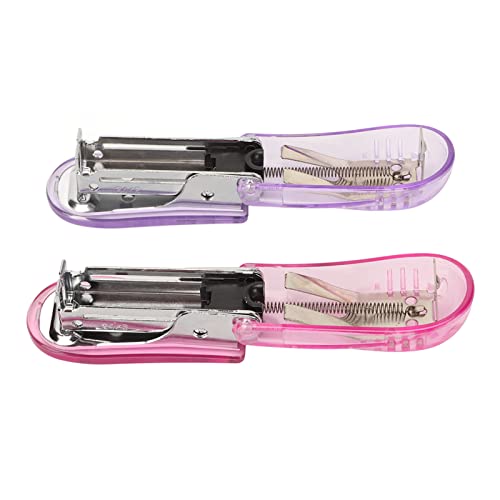 Mini -Hefter kleiner tragbarer Hebelstruktur Handheld Heufftmer für Büroschulenzubehör (Lila Pink) von ETAINGYEUN