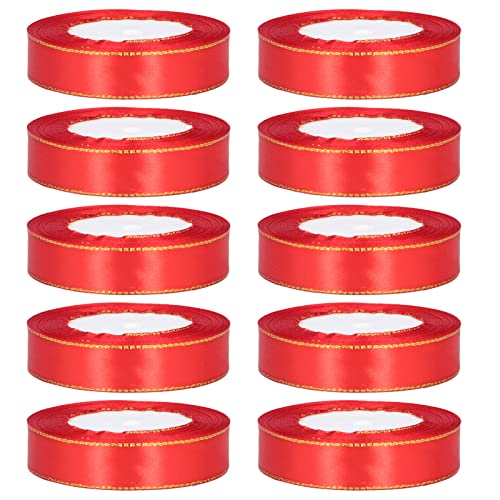 Red Gold Fringe Satin Ribbon Hochzeitsfeier Souvenirs wickeln dekorative Bandrolle von ETAINGYEUN