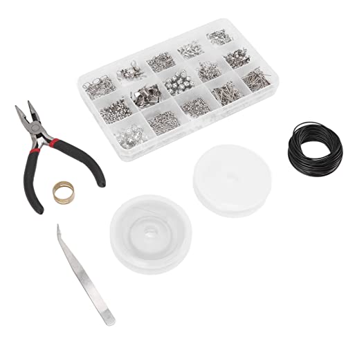 Schmuckhandwerkssatz Transparent Box Schmuckversorgungs Kit Hummerverschluss für DIY, Acrylmetall von ETAINGYEUN