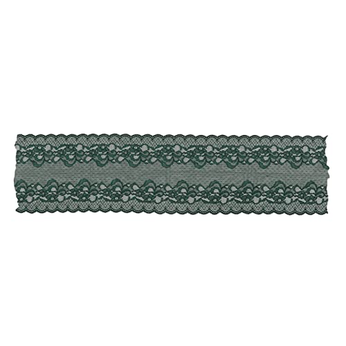 Spitzenband Soft robustes Anwendung eleganter Vintage -Stil Nähen Spitzen dekorieren 10yd lang 9,4in breit (Dunkelgrün) von ETAINGYEUN