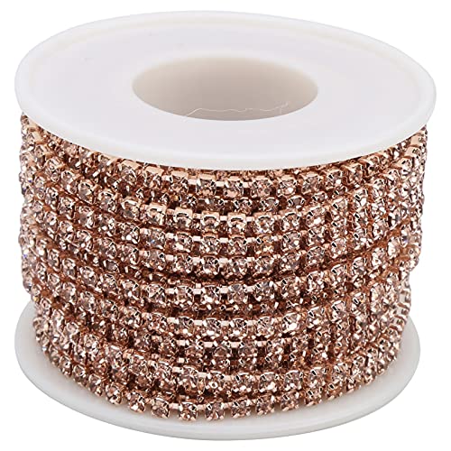 Strasskettenkette Handarbeit dünne Klauen basteln weißer Glasbohrer, die für verschiedene Dekorationen verwendet wird (SS12 Roségoldkrallenkette) von ETAINGYEUN