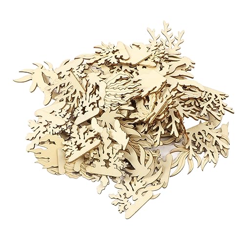 Unfertige Holzpflanzen Chips Handarbeit Handwellentzier Verzierungen Maler Wunschkarten für Handwerksprojekte von ETAINGYEUN