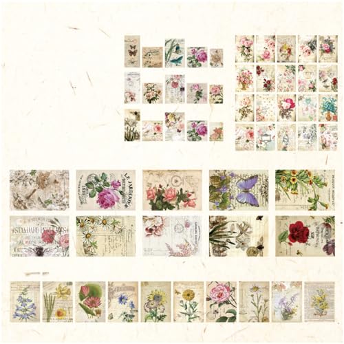 Vintage Decorative Scrapbook Paper Handbook für Handbücher, Notizbücher, Alben 100 Blätter (EtaingyeUnm3KQH3Z-11) von ETAINGYEUN