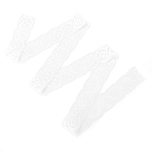 Weiße Blumenspitzenbänder weiche elastische Handarbeit Dekoration Werkzeug 10 Yard 2,5 cm Breite Hochzeitsfeier Souvenirs Wickeln Basteln: von ETAINGYEUN