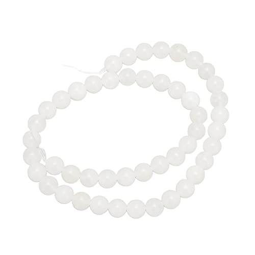 Weiße Jadeperlen nahtlose glänzende Haut runde Handarbeit machen Schmuck Halskette Armband Ohrring Schlüsselbund Home Hochzeit Dekoration Yoga Arts Handwerksliebhaber Freund von ETAINGYEUN