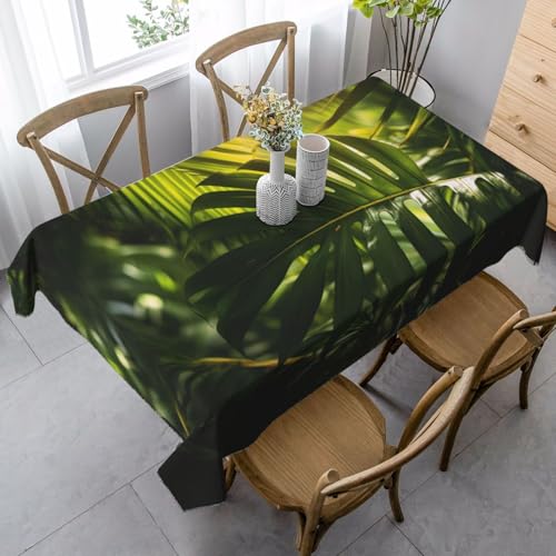 ETASUIOL Bauernhaus-Tischdecke mit Palmblatt-Druck, rechteckig, weicher Pfirsichleder-Stoff von ETASUIOL