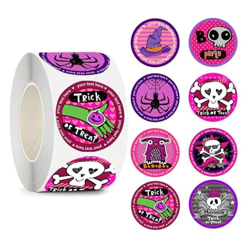 1 Rolle Halloween Runde Etiketten Selbstklebende Aufkleber Halloween Aufkleber Wasserflaschen Aufkleber Dekorative Aufkleber von ETAWDE