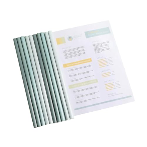 10 transparente Deichselbuchhüllen, Papierordner, Schiebestangen, Lebenslaufhüllen, Ordner, Berichtshüllen, Aktenordner von ETAWDE