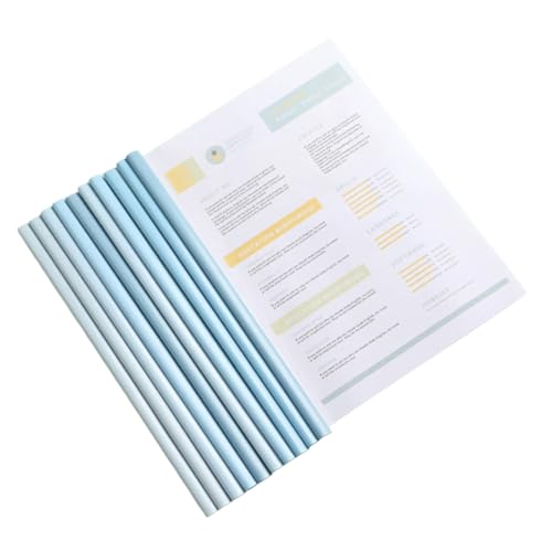 10 transparente Deichselbuchhüllen, Papierordner, Schiebestangen, Lebenslaufhüllen, Ordner, Berichtshüllen, Aktenordner von ETAWDE