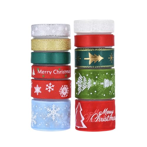11 Polyester-Bänder für Weihnachtsgeschenke und Hochzeitsdekorationen, stilvolle Blumensträuße, Seidenbänder von ETAWDE