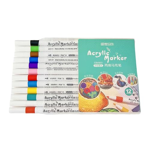 ETAWDE Acryl-Marker, Faserspitze, Acrylmalstift für Kinder, Studenten, Zeichnen, Kartenherstellung, Scrapbooking, Holzmarkierungsstift, 12/24/36 Farben ETAWDE Acryl-Marker, Faserspitze, Acrylmalstift für Kinder, Studenten, Zeichnen, Kartenherstellung, Scrapbooking, Holzmarkierungsstift, 12/24/36 Farben von ETAWDE
