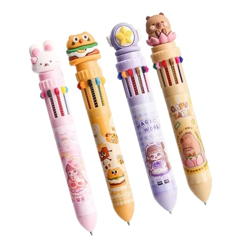 ETAWDE Kugelschreiber für Schüler, 10/12 Farben in 1, einziehbarer Regenbogenstift, mehrfarbiger Kugelschreiber für Klassenbüro von ETAWDE
