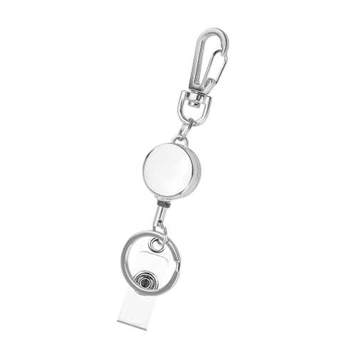 Einziehbarer Schlüsselanhänger aus Metall mit Gürtelclip, einziehbarer Metall-Ausweishalter, einziehbarer Schlüsselanhängerhalter Einziehbarer Schlüsselanhänger aus Metall mit Gürtelclip, einziehbarer Metall-Ausweishalter, einziehbarer Schlüsselanhängerhalter von ETAWDE