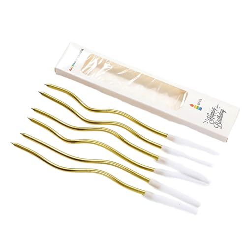 Packung mit 6 gebogenen, mehrfarbigen, beschichteten Kuchenaccessoires für Hochzeit, Party und Raumdekoration, Feiern Packung mit 6 gebogenen, mehrfarbigen, beschichteten Kuchenaccessoires für Hochzeit, Party und Raumdekoration, Feiern von ETAWDE