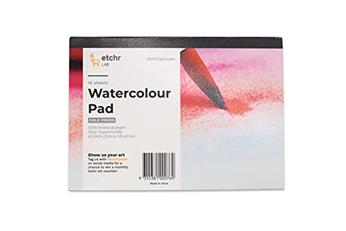 ETCHR Holz-Zellstoff-Aquarellblock, A5, Kaltpressung, Aquarell-Tagebuchblock, Aquarellpapier, 16 Seiten, Kaltpress-Aquarellblock, Studenten-Papierblock, Aquarellpapierblock ETCHR Holz-Zellstoff-Aquarellblock, A5, Kaltpressung, Aquarell-Tagebuchblock, Aquarellpapier, 16 Seiten, Kaltpress-Aquarellblock, Studenten-Papierblock, Aquarellpapierblock von ETCHR