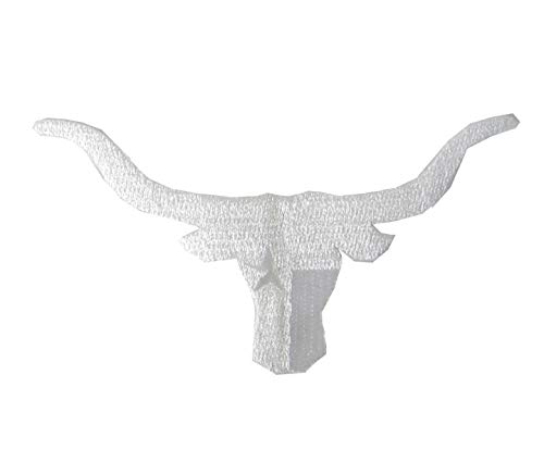 ETDesign #1111W Aufnäher mit Texas-Flagge, Longhorns, Stier, Stickerei, zum Aufbügeln, Größe: 11 cm x 6 cm von ETDesign