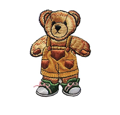 ETDesign Aufnäher zum Aufbügeln, Motiv: Cartoon-Bär, Teddybär, Mädchen, Jungen, Stickerei, 5,4 x 7,6 cm, #E03907 von ETDesign