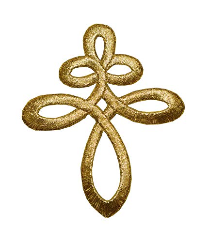 ETDesign #E02365 Aufnäher mit Goldrand, Fransen, keltischer Knoten, Gold, Spitze, zum Aufbügeln, 7,6 x 9,9 cm ETDesign #E02365 Aufnäher mit Goldrand, Fransen, keltischer Knoten, Gold, Spitze, zum Aufbügeln, 7,6 x 9,9 cm von ETDesign