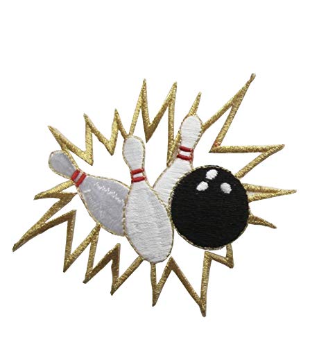 ETDesign #E03323B Bowlingball, Bowlingnadel, Stickerei, Aufnäher, Applikation, 9,5 x 8,9 cm, goldfarben ETDesign #E03323B Bowlingball, Bowlingnadel, Stickerei, Aufnäher, Applikation, 9,5 x 8,9 cm, goldfarben von ETDesign