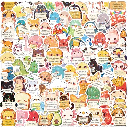 125 Stück Emotionale Unterstützungsaufkleber, wasserdicht, niedliche Tier-Aufkleber für Wasserflasche, Laptop, Gitarre, Auto, Gepäck, Skateboard, Manga, Geschenke für Teenager, Mädchen, Jungen 125 Stück Emotionale Unterstützungsaufkleber, wasserdicht, niedliche Tier-Aufkleber für Wasserflasche, Laptop, Gitarre, Auto, Gepäck, Skateboard, Manga, Geschenke für Teenager, Mädchen, Jungen von ETHEL