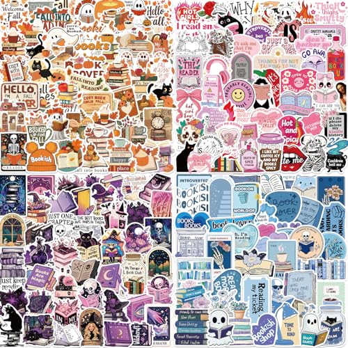 200 Stück Buch Sticker Set für Kindle - Lesesticker Matt, Wasserdichte Bookish Aufkleber für Bücher, Trinkflaschen, Laptop | Premium Geschenk für Bücherliebhaber (Kinder, Jugendliche, Erwachsene) von ETHEL