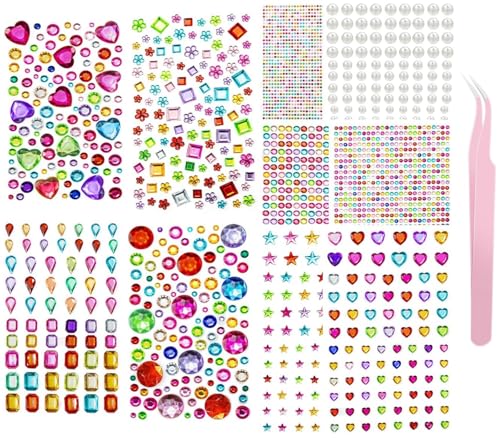 2790pcs Edelstein Aufkleber, Stick auf Edelsteine Schmuck Aufkleber klebrige Edelsteine für Handwerk Kleben von ETHEL