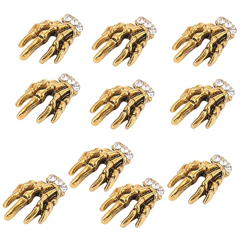 ETHZZLE 10 Stück Teiliges Nagelkunst Alloy Skelett Hand Bohrer Maniküre DIY Nailart Nailsticker Selbstklebend Langlebig für Professionelle und Private Nagelgestaltung von ETHZZLE
