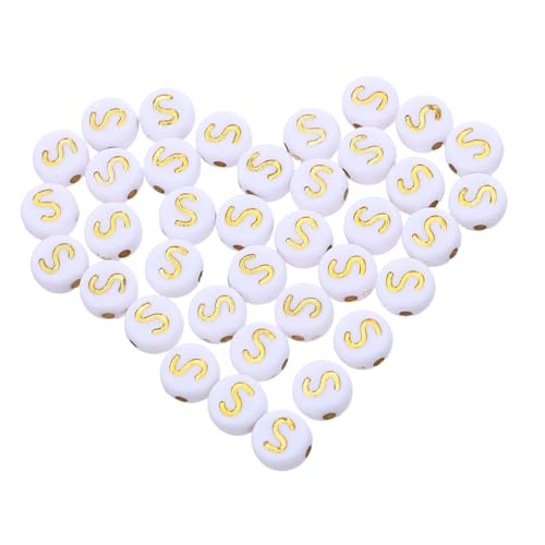 ETHZZLE 100 Stück Weiße Flache Acrylbuchstaben Perlen mit Goldenen Alphabet Buchstaben Runde Spacer Perlen für DIY Schmuckherstellung Armbänder Halsketten Schlüsselanhänger Zubehör ETHZZLE 100 Stück Weiße Flache Acrylbuchstaben Perlen mit Goldenen Alphabet Buchstaben Runde Spacer Perlen für DIY Schmuckherstellung Armbänder Halsketten Schlüsselanhänger Zubehör von ETHZZLE
