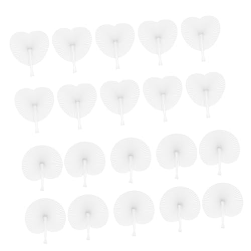ETHZZLE 20 Stück Weiße Runde Handfächer aus Papier Faltbare Hochzeitsfächer für Dekoration Diy Malerei Party Accessoires und Gastgeschenke von ETHZZLE