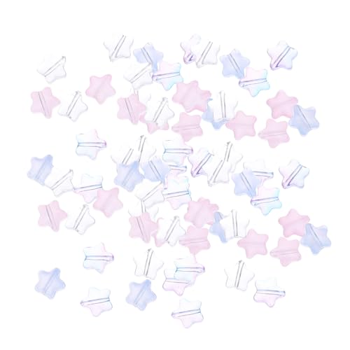 ETHZZLE 200 Stück Stern Perlen Bunte Spacer Beads für Armbänder Halsketten und Ohrringe Langlebige DIY Schmuckperlen in Transparent Blau für Kreative Schmuckherstellung von ETHZZLE