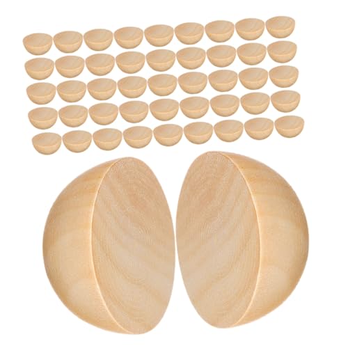 ETHZZLE 300 Stück Halbkreis Holzperlen Unfertige Holzkugeln Natürliche Holzstruktur DIY Bastelbedarf Für Erwachsene Kreative Handwerksprojekte Weihnachten Dekoration von ETHZZLE