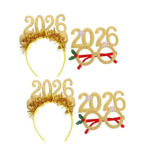 ETHZZLE 4 Stücke Teiliges Silvester Partyset Glitzernde Headbands und Brillen Leichtes Komfortables Design für Festliche Fotorequisiten und Neujahrsfeier Dekoration ETHZZLE 4 Stücke Teiliges Silvester Partyset Glitzernde Headbands und Brillen Leichtes Komfortables Design für Festliche Fotorequisiten und Neujahrsfeier Dekoration von ETHZZLE