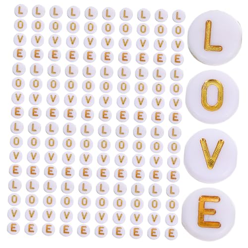 ETHZZLE 400 Stück Acryl Buchstabenperlen Weiß Gold Flat Round für Schmuckherstellung Armbänder Schlüsselanhänger DIY Bastelprojekte Freundschaftsgeschenke ETHZZLE 400 Stück Acryl Buchstabenperlen Weiß Gold Flat Round für Schmuckherstellung Armbänder Schlüsselanhänger DIY Bastelprojekte Freundschaftsgeschenke von ETHZZLE