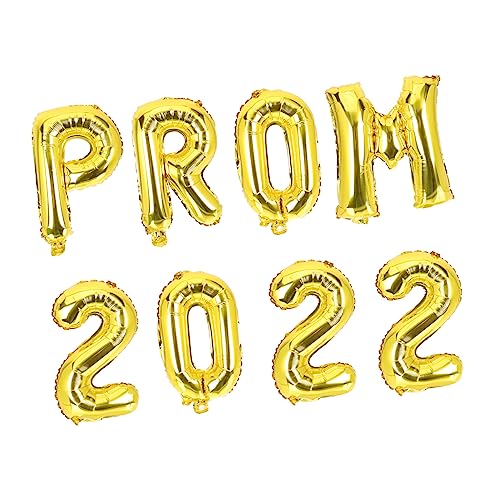 ETHZZLE 8 Stück Teiliges Graduation Party Ballon mit Goldfarbenem Prom Design Aluminium Folienballons für Abschlussfeier Dekoration Fotohintergrund Party Requisiten für Schule und Familie von ETHZZLE