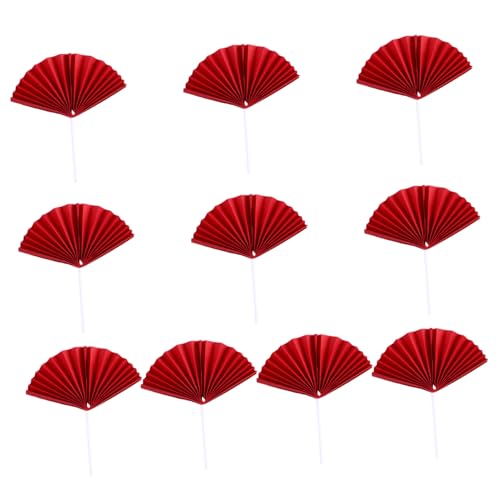 ETHZZLE Geburtstags Tortendekoration Fächerförmige Kuchenpicker Rot Kreative und Leichte Cake Toppers für Partys aus Hochwertigem Papier für Geburtstagsfeiern und Outdoor Events von ETHZZLE