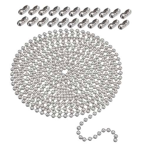 ETHZZLE Kugelkette mit Verbindern Robuste Perlenkette für Diy Schmuck Anhänger Schlüsselanhänger und Bastelprojekte Vielseitige Langlebige Halsketten für Anhänger und Accessoires von ETHZZLE
