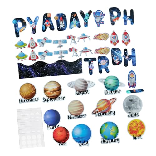 ETHZZLE Teiliges Space Themed Paper Cutouts Kreative Weltraum Dekoration für Pinnwände Klassenzimmer Partys Selbstklebende Vielseitige Papier Bulletin Board Deko von ETHZZLE