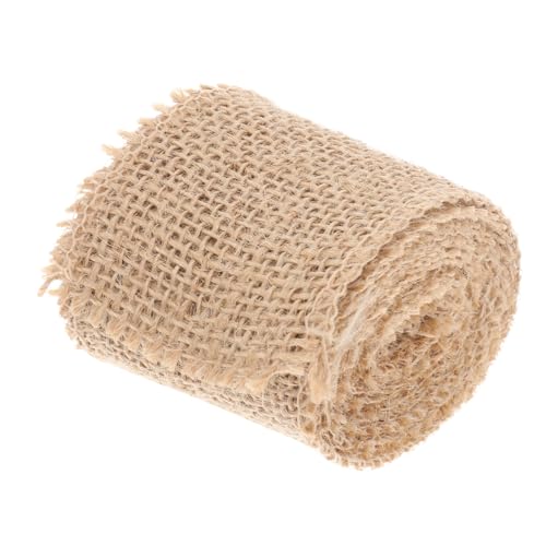ETHZZLE Weihnachtlich Dekorierte Sackleinenrollen Stoffband Für Weihnachtsbaumdekoration Dicke Bänder Zum Basteln Weihnachtsbaumband Thematisches DIY Jute Sackleinenband Breites von ETHZZLE
