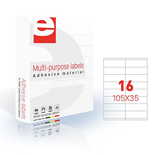 eticopy 40100206 16 Stück Etiketten 200 Blatt/Box A4 105 x 35 mm, gelb eticopy 40100206 16 Stück Etiketten 200 Blatt/Box A4 105 x 35 mm, gelb von ETICOPY