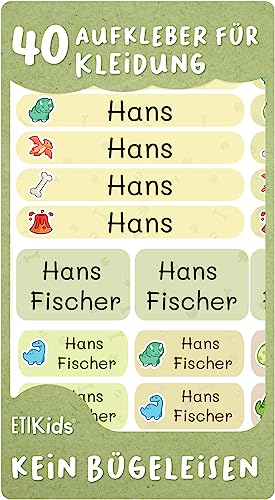 40 Namensaufkleber für Kleidung und Gegenstände, personalisiert mit Text und Symbolen. Namensschilder für Kindergärten, Schulen. Namensschilder waschmaschinenf und geschirrspüler. (40, DINOSAURS) 40 Namensaufkleber für Kleidung und Gegenstände, personalisiert mit Text und Symbolen. Namensschilder für Kindergärten, Schulen. Namensschilder waschmaschinenf und geschirrspüler. (40, DINOSAURS) von ETIKIDS