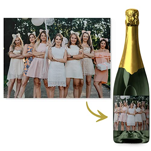 6 personalisierte Sektetiketten mit Ihrem Foto, ideal für Partys, Geburtstage, Verlobungen, Jubiläen... Personalisierte Aufkleber mit Ihrem Design für Sekt- oder Weinflaschen. von ETIKIDS
