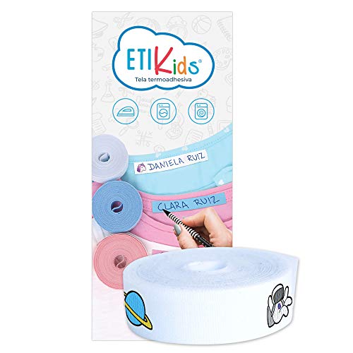 ETIKIDS - Stoffetiketten zum Aufbügeln, 25er Rolle, Ideal zum Beschriften von Kinderkleidung, Waschmaschinenbeständig bei 60°C, Haftet in nur 20 Sekunden, Galaxis, Tela. ETIKIDS - Stoffetiketten zum Aufbügeln, 25er Rolle, Ideal zum Beschriften von Kinderkleidung, Waschmaschinenbeständig bei 60°C, Haftet in nur 20 Sekunden, Galaxis, Tela. von ETIKIDS