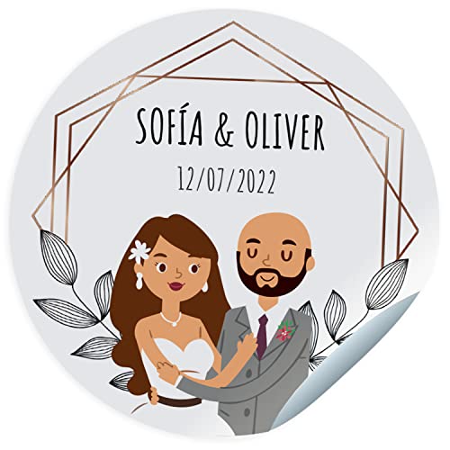 Hochzeitsaufkleber. Personalisierte Sticker mit Namen und Datum für die Geschenke Ihrer Gäste. Größe 45 mm/60 mm/ 70mm Durchmesser. Nicht für Kleidung geeignet Hochzeitsaufkleber. Personalisierte Sticker mit Namen und Datum für die Geschenke Ihrer Gäste. Größe 45 mm/60 mm/ 70mm Durchmesser. Nicht für Kleidung geeignet von ETIKIDS