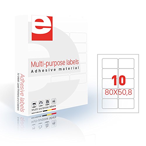 etilascop 31800049 10 Stück Etiketten 100 Blatt/Box A4 80 x 50,8 mm matt etilascop 31800049 10 Stück Etiketten 100 Blatt/Box A4 80 x 50,8 mm matt von ETILASCOP