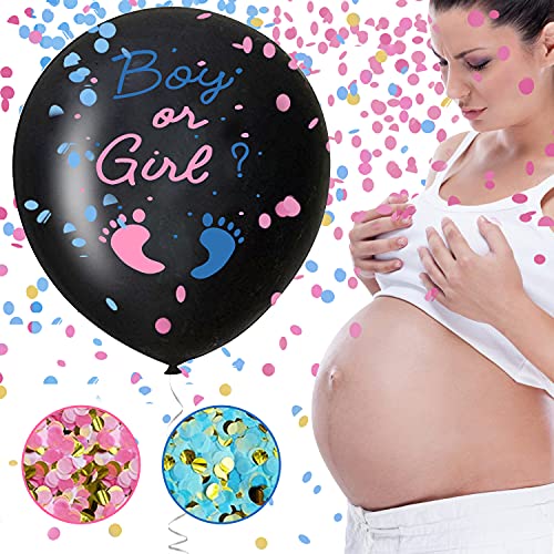 Gender reveal ballon -36 Zoll Großer Boy or Girl Ballon Mit Rosa und Blauem Konfetti for Baby Party wie Baby Shower oder Geschlechtsankündigungen… von ETLEE