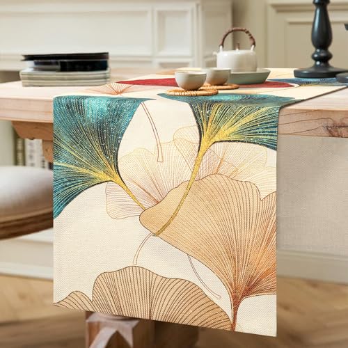 Tischläufer Dekoration Tischläufer Frühling Tischdeko Tischläufer Modern Tischwäsche Matte Tischläufer Bunt Ginkgo Biloba Natur Tischdecke für Esszimmer Schließfächer Schuhschrank Dekor 33x183cm Tischläufer Dekoration Tischläufer Frühling Tischdeko Tischläufer Modern Tischwäsche Matte Tischläufer Bunt Ginkgo Biloba Natur Tischdecke für Esszimmer Schließfächer Schuhschrank Dekor 33x183cm von ETOLISHOP