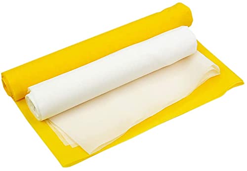 Siebdruck-Netz, 100/110/120/140/160/180/200/250/300 Mesh, weiß gelb für Siebdruckmaschinen Ausrüstung, Filtermalerei, Polyestergewebe (110 m/43T Weiß) von ETPUVIUMBE