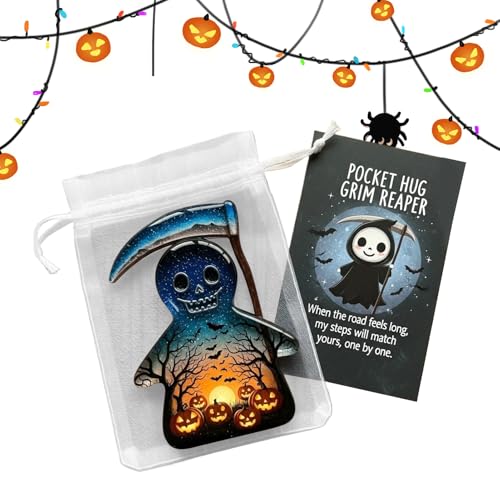 ETUCYNG Bestätigende Halloween Taschenkarten, Taschen Ermutigungskarte, Inspirierende Tröstende Andenken Todesgott Halloween Geschenk Erwachsene Kinder Jugendliche Schüler Absolventen Kollegen von ETUCYNG